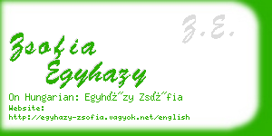 zsofia egyhazy business card